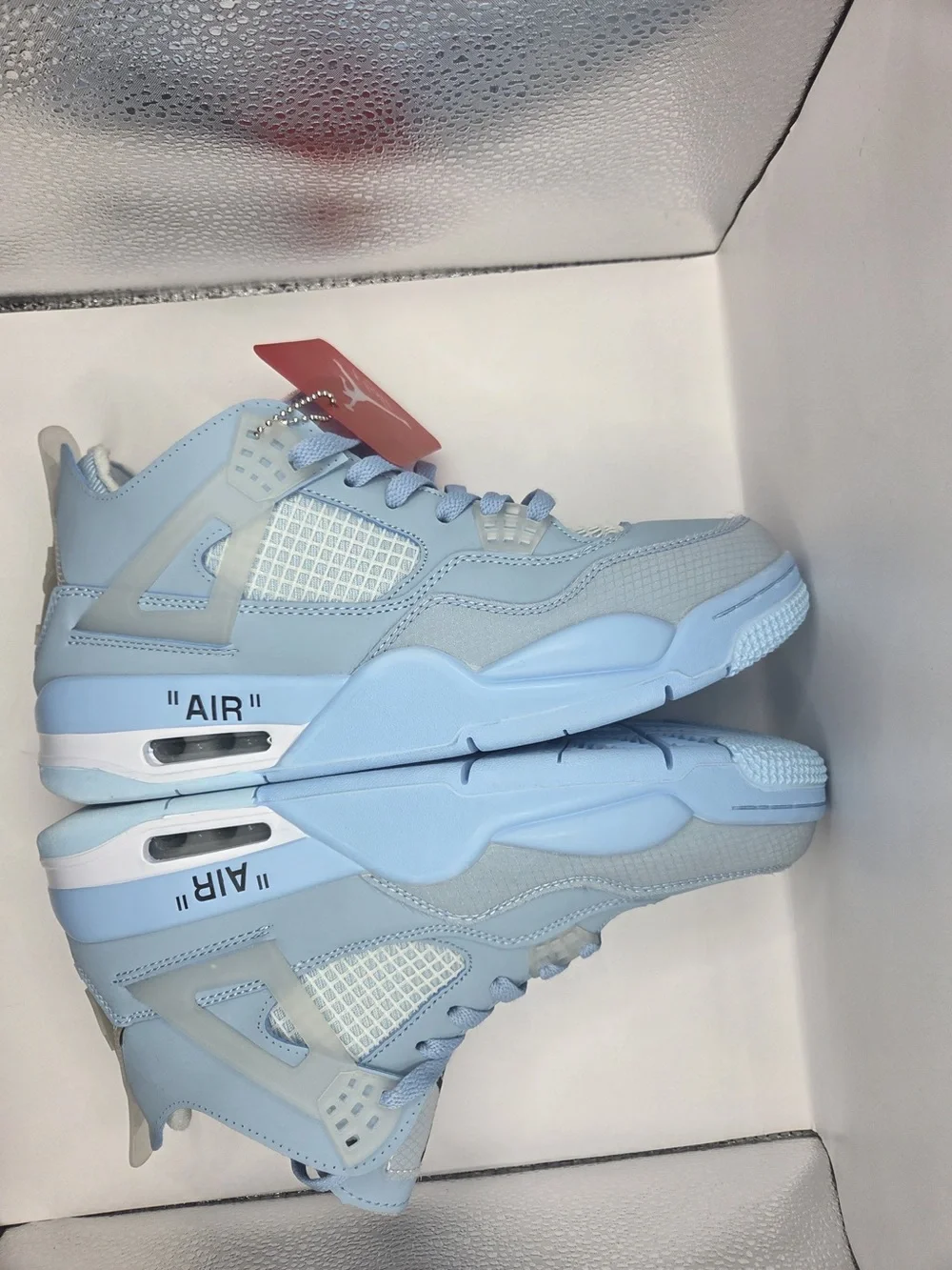 Nike Light Blue High-Top Sneakers with White Mesh